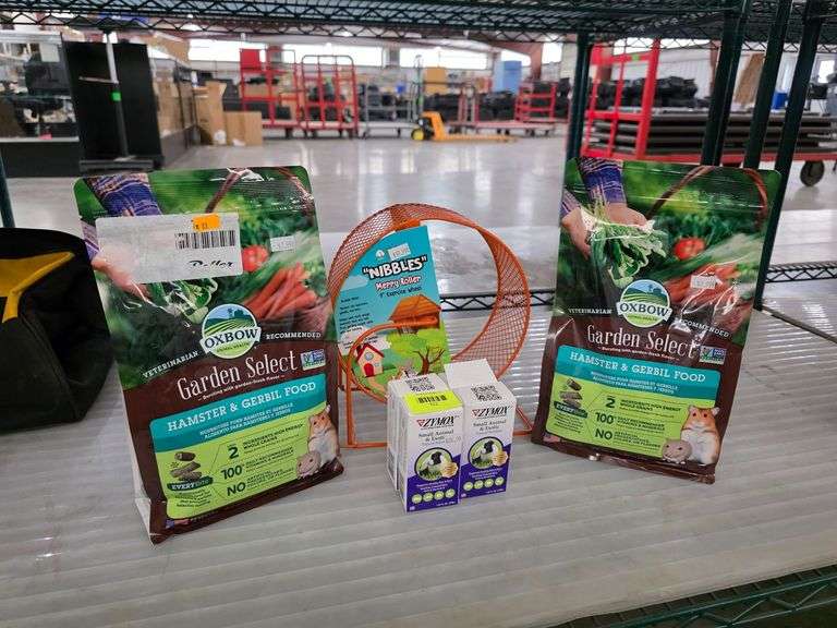Oxbow Garden Select Hamster & Gerbil Food, Zymox Small Animal & Exotic Topical Solution, Nibbles 9" Exercise Wheel
