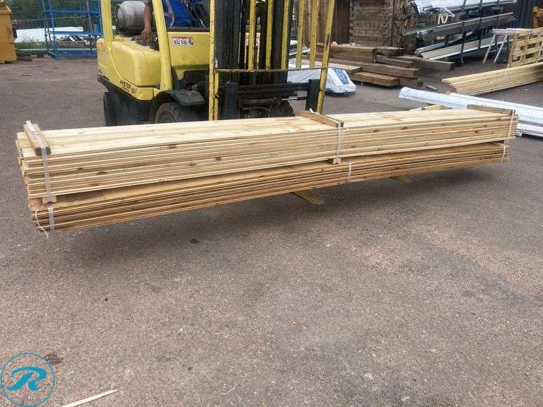 (55) New - 3/4- in x 5 1/2 in x 12 Ft. Unfinshed Brown Pine Wood Tongue and Groove Wall Plank