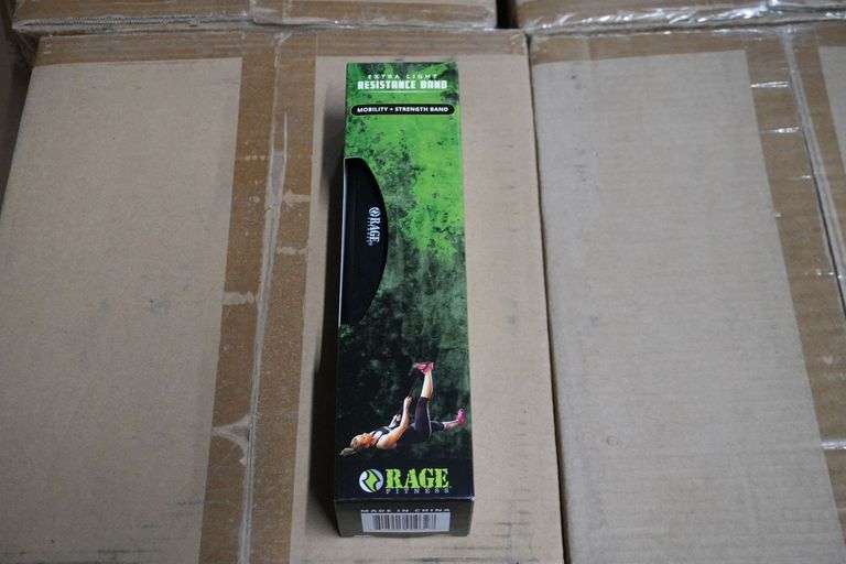 (24) Rage Fitness Black Resistance Band Extra Light