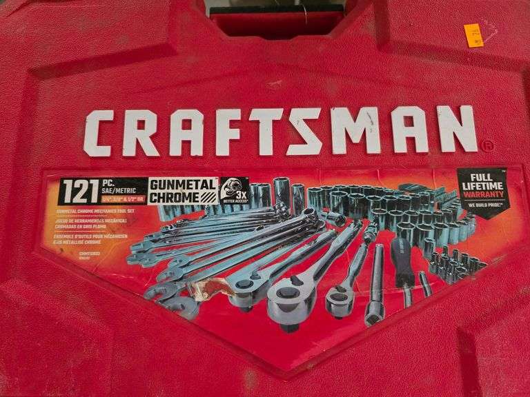 Craftsman 121-Piece Gunmetal Chrome Mechanics Tool Set (Incomplete) - Roller Auctions