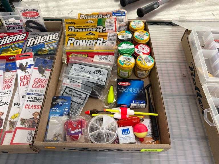Assorted Fishing Lures, Hooks, Floats, Sinkers, Line, and Bait - Roller Auctions