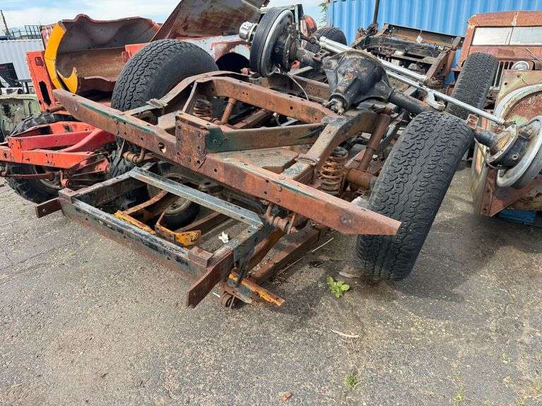 (2) Willys Jeep CJ5 Frame, Axles, and Suspension Assemblies - Roller Auctions