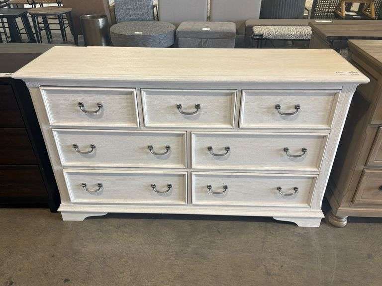 Dresser, Light Wood Finish, 7 Drawers, 63" x 18"