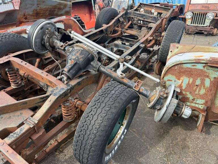 (2) Willys Jeep CJ5 Frame, Axles, and Suspension Assemblies - Roller Auctions