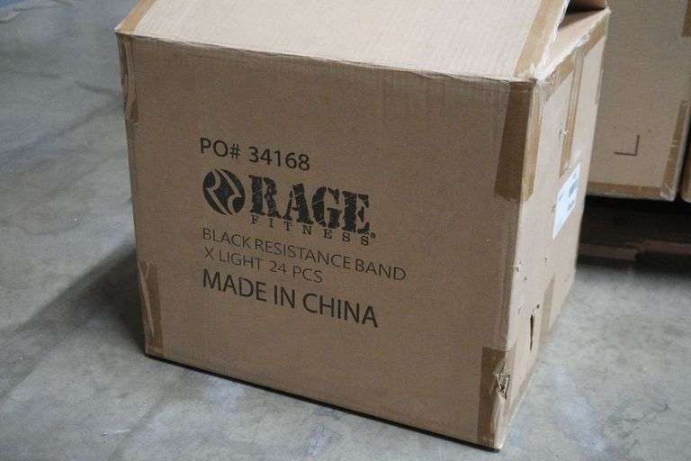 (24) Rage Fitness Black Resistance Band Extra Light - Roller Auctions