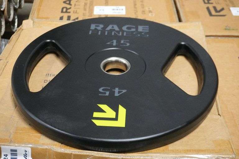 (2) Rage Fitness 45 LB Olympic Grip Plate Weights