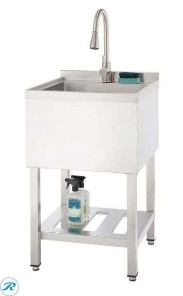 TRINITY 18" x 16" x 13" Stainless Steel Utility Sink with Pull-out Faucet - New