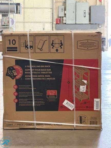 Gorilla Rack: 5-tier Rolling Bin Organizer- New - Roller Auctions