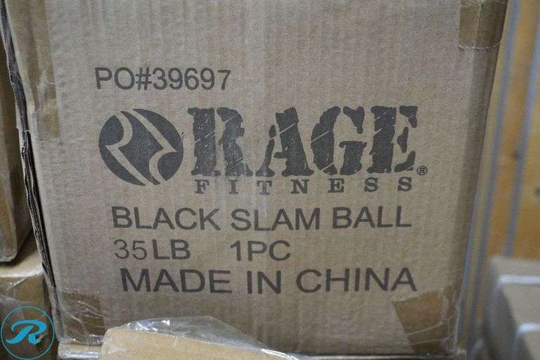 (12) Rage 35lb Fitness Black Slam Balls - Roller Auctions