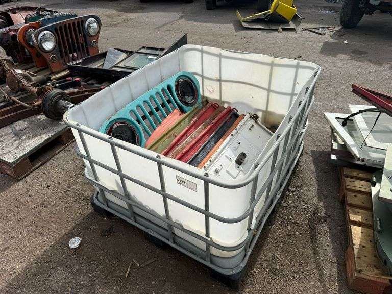 Pallet of Assorted Willys Jeep CJ Grille, Tailgates, and Body Panels