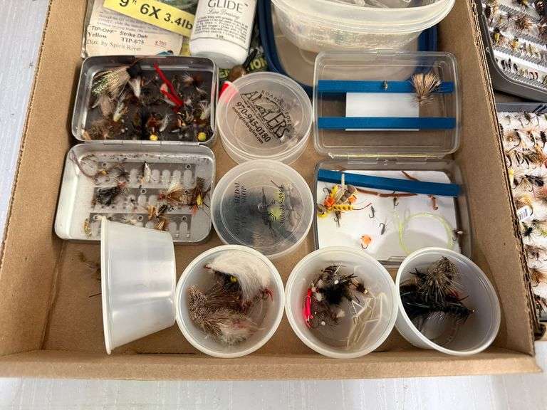 Assorted Fly Fishing Tackle, Fly Boxes, Leaders, Floatant, Accessories - Roller Auctions