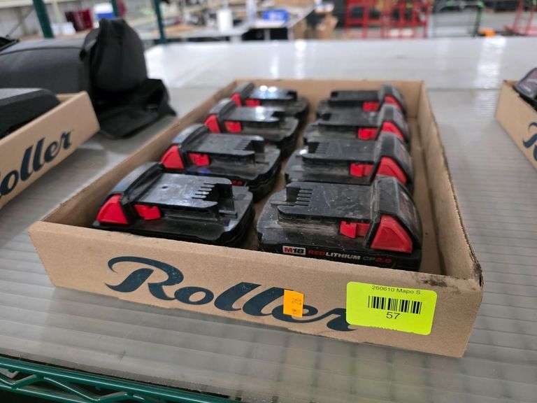 (8) Milwaukee M18 Red Lithium CP1.5, CP2.0 Battery Packs