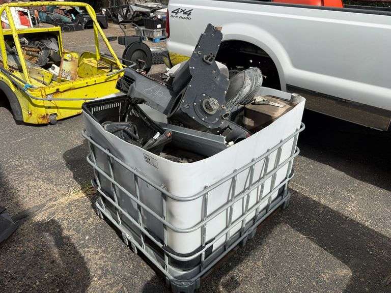 Assorted Jeep Automotive Parts, Seats, Heater Boxes, Pedals, and Metal Components