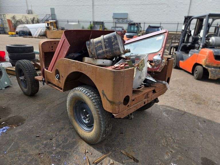 Willys Jeep CJ2A Project Body, Frame, Windshield, Hood, Seat - Roller Auctions