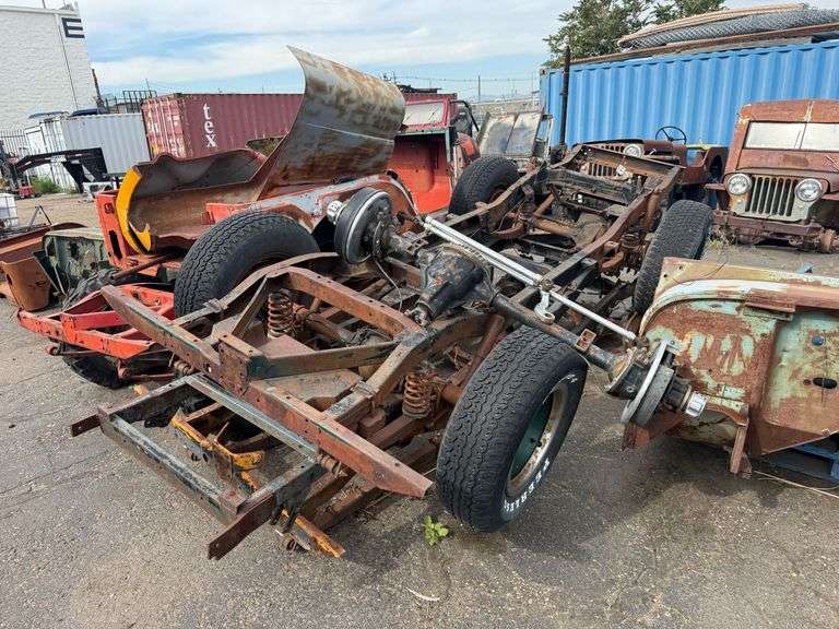 (2) Willys Jeep CJ5 Frame, Axles, and Suspension Assemblies - Roller Auctions