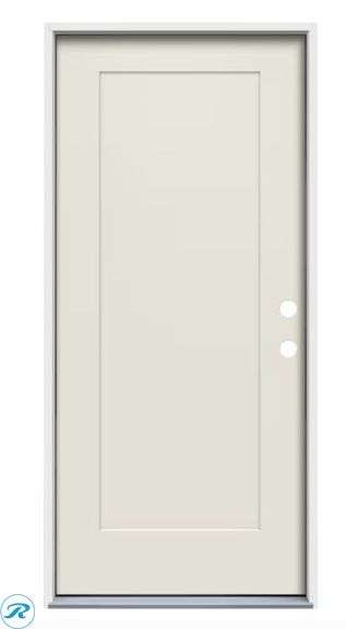 New - RELIABILT Craftsman 32-in x 80-in x 4-9/16-in Steel Left-hand inswing Primed Prehung Residential Insulating core Front Door - Roller Auctions