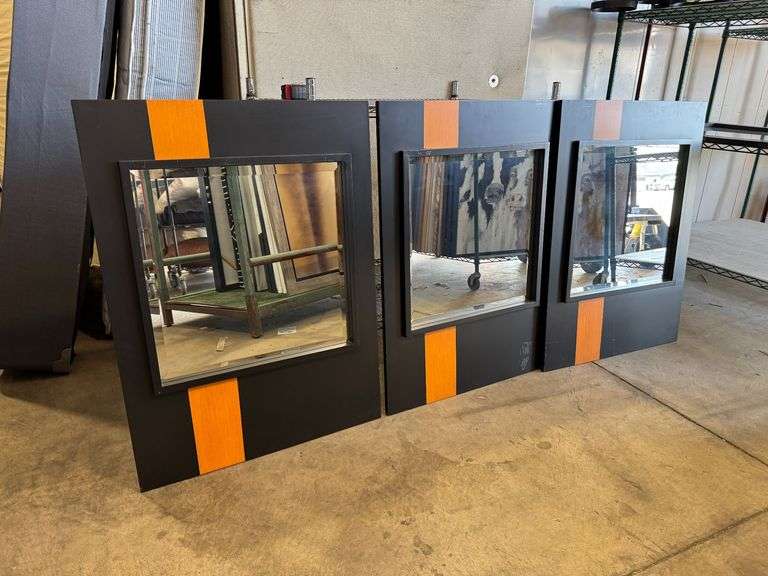 (3) Uttermost Company Modern Wall Mirrors, 28" x 38"