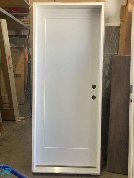 RELIABILT Craftsman 32-in x 80-in x 4-9/16-in Steel Left-hand inswing Primed Prehung Residential Insulating core Front Door (The door has a small scratch)