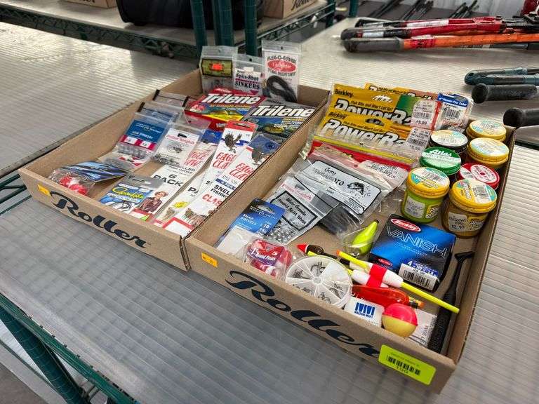 Assorted Fishing Lures, Hooks, Floats, Sinkers, Line, and Bait