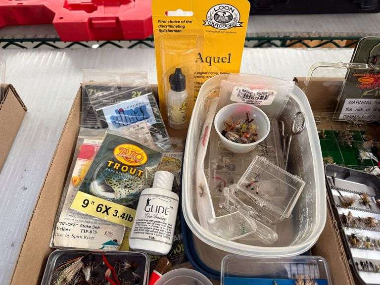 Assorted Fly Fishing Tackle, Fly Boxes, Leaders, Floatant, Accessories - Roller Auctions