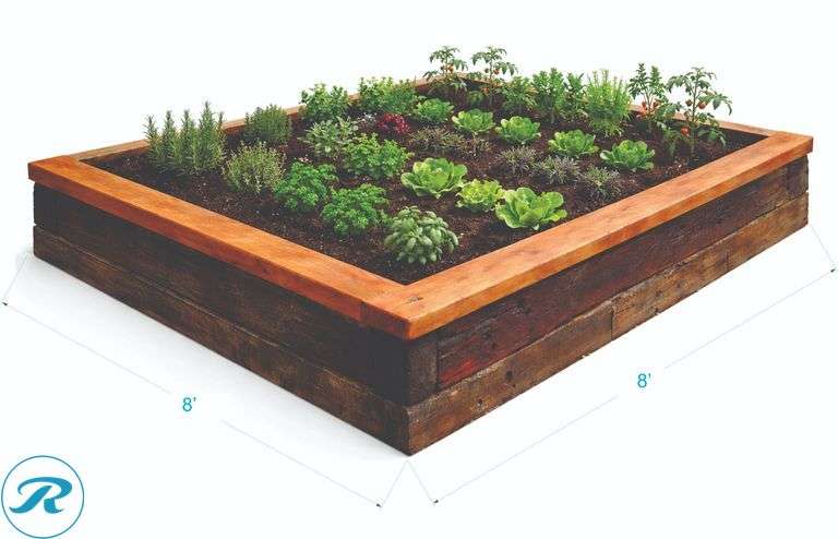 DIY KIT: ASSEMBLY REQUIRED: 8x8 Rustic Railroad Planter - Grow Your Own Garden in Style DESCRIPTION: Bring timeless rustic charm to your garden with this beautiful 8x8 Railroad Tie Planter. Designed to stand out, this raised garden bed features an authentic weathered wood look inspired by classic railroad ties, giving your space a warm, natural, and high-end rustic feel.Built with solid, heavy materials, this is not a flimsy planter. it's a durable, long-lasting structure made to handle seasons.