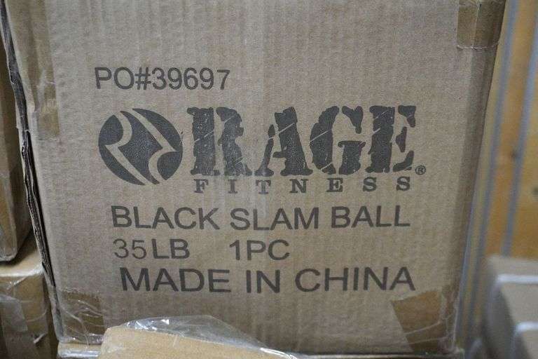 (6) Rage 35lb Fitness Black Slam Balls - Roller Auctions