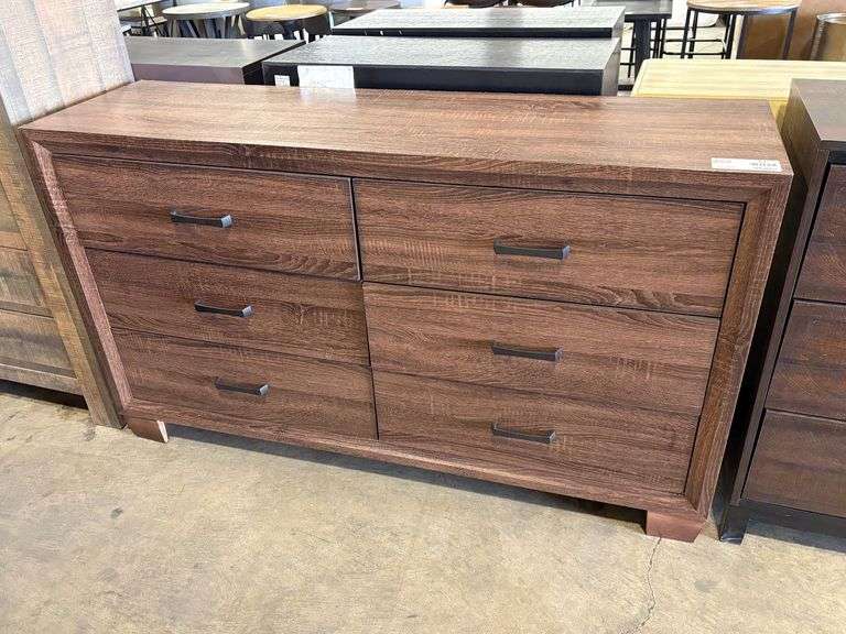 Dresser, 6-Drawer, Wood Finish, 59" x 17"