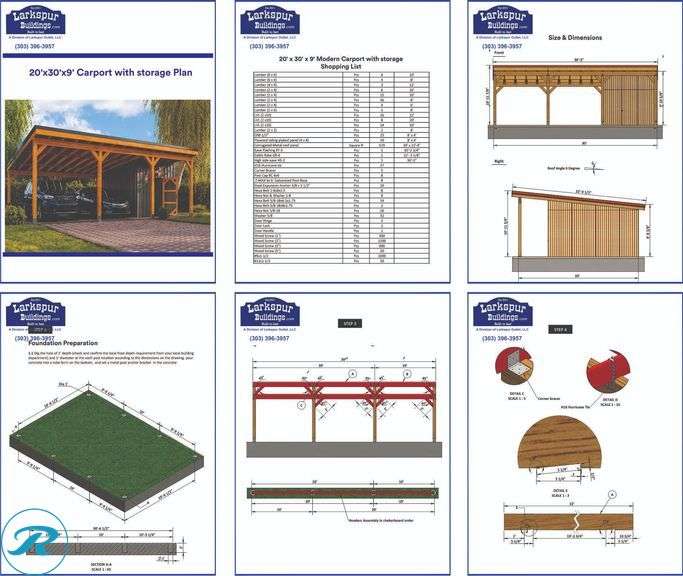 DIY KIT: ASSEMBLY REQUIRED: Solid Wood 2-Car Carport 20’x30’ + Storage Room High-quality solid wood carport, built strong and designed to last. Perfect for protecting vehicles, equipment, or creating a clean, functional outdoor space. Includes a 20’ x 30’ structure with a storage room on the side Ideal for tools, equipment, or extra storage. ✔ Solid wood construction (not cheap prefab) ✔ Heavy-duty posts and framing ✔ Clean, modern look with natural wood finish - Roller Auctions
