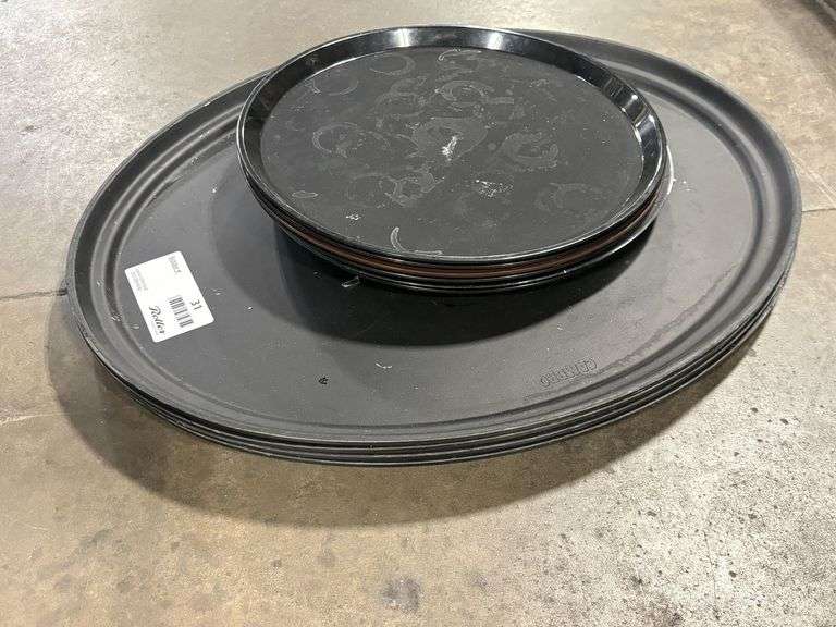 (10) Black Serving Trays
