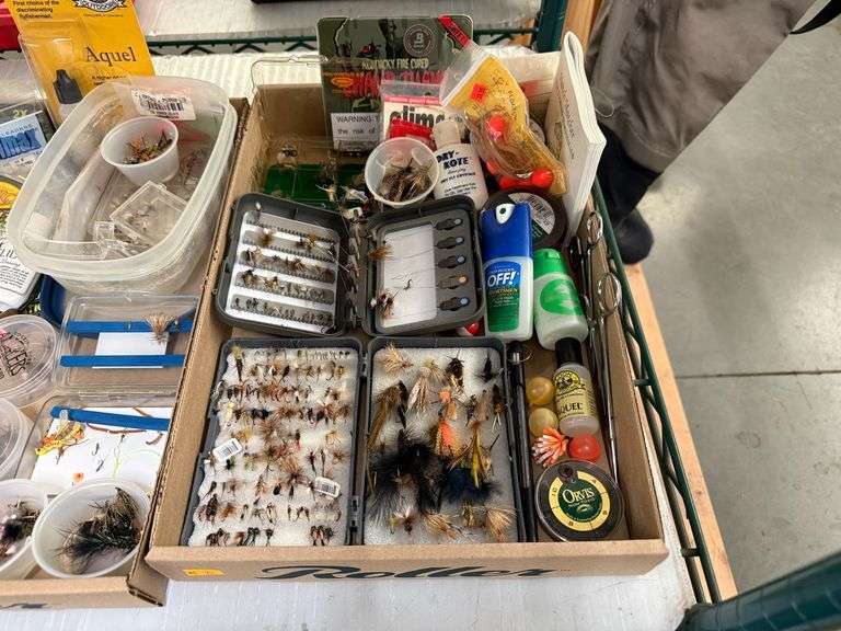 Assorted Fly Fishing Tackle, Fly Boxes, Leaders, Floatant, Accessories - Roller Auctions