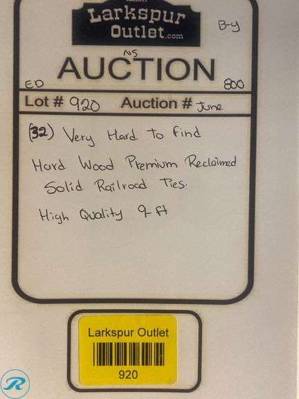 (32) Very Hard To Find Hard Wood Premium Reclaimed Solid Railroad Ties, Hight Quality 9-Ft - Roller Auctions