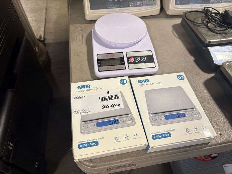 (2) Amir KA8-AM-AMUS-JG Digital Kitchen Scales and SF-400 Digital Scale