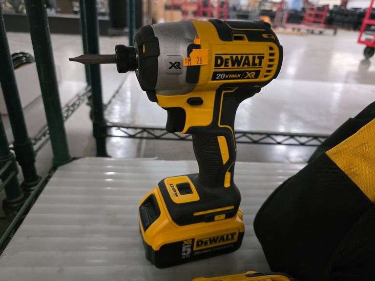 DeWalt DCF887 Impact Driver, DCD780 Drill Driver, DCL050 Worklight, 20V Max, With Bag - Roller Auctions