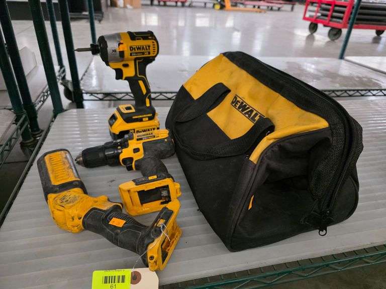 DeWalt DCF887 Impact Driver, DCD780 Drill Driver, DCL050 Worklight, 20V Max, With Bag