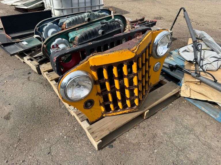 Pallet of Willys Jeep Front Grille and Radiator Assemblies