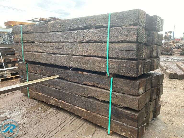 (32) Very Hard To Find Hard Wood Premium Reclaimed Solid Railroad Ties, Hight Quality 9-Ft - Roller Auctions