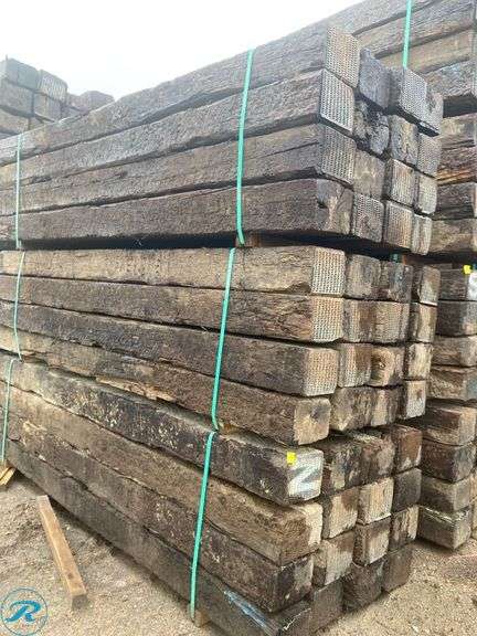 (48) Very Hard To Find Hard Wood Premium Reclaimed Solid Railroad Ties, Hight Quality 9-Ft - Roller Auctions
