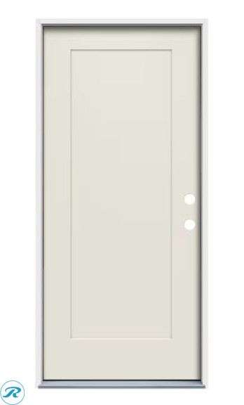 RELIABILT Craftsman 32-in x 80-in x 4-9/16-in Steel Left-hand inswing Primed Prehung Residential Insulating core Front Door (The door has a small scratch) - Roller Auctions