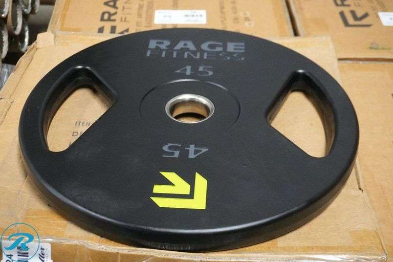 (2) Rage Fitness 45 LB Olympic Grip Plate Weights