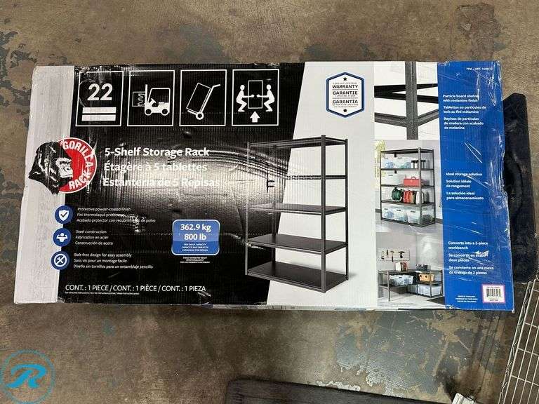 Gorilla Rack Z-Beam 5-shelf Steel Storage Rack, 48“ x 24“ x 72" - Like New/Open Box/Scratches/ - Roller Auctions