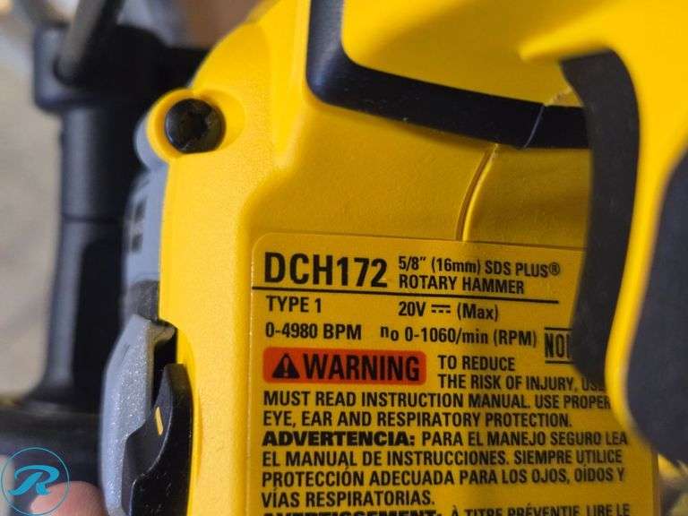 Dewalt DCH172 20V Cordless Rotary Hammer With Battery, Charger, Bag - Roller Auctions