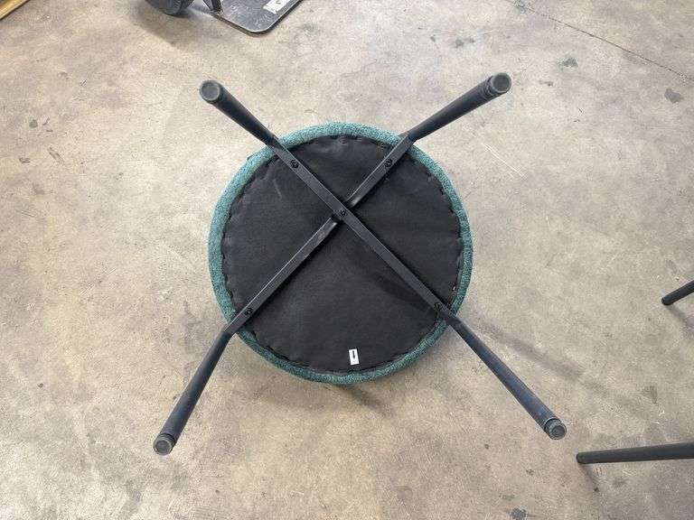(4) Contemporary Upholstered Side Chairs, Curved Backrest, Metal Legs - Roller Auctions