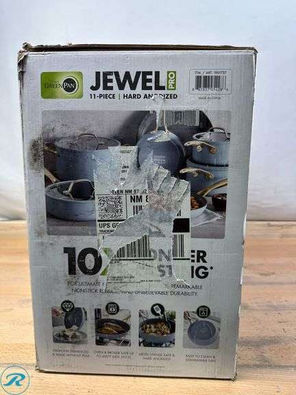 GreenPan Jewel Pro 11pc Cookware Set Blue - New/open Box - Roller Auctions