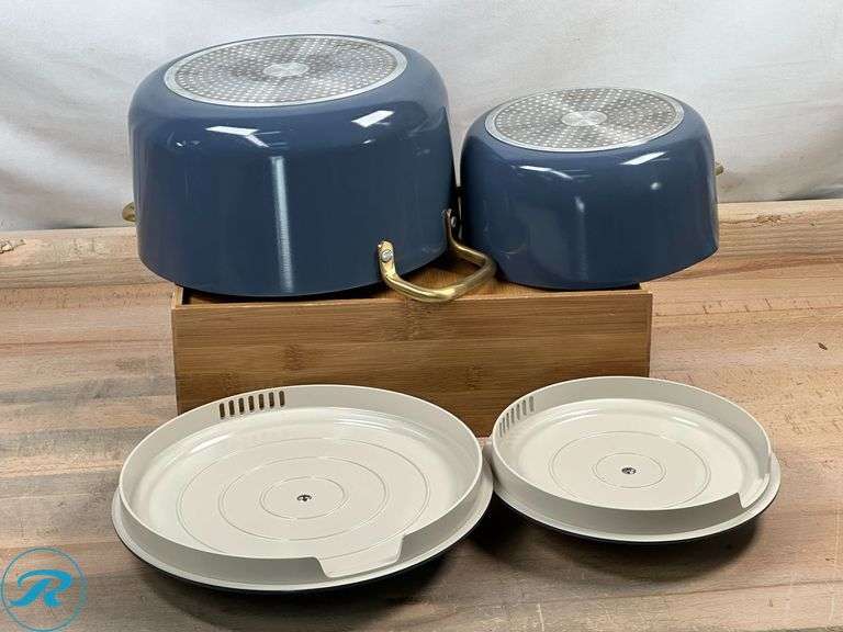 Our Place: 8-PC Essential Ceramic Nonstick Cookware Set, Blue- Used - Roller Auctions