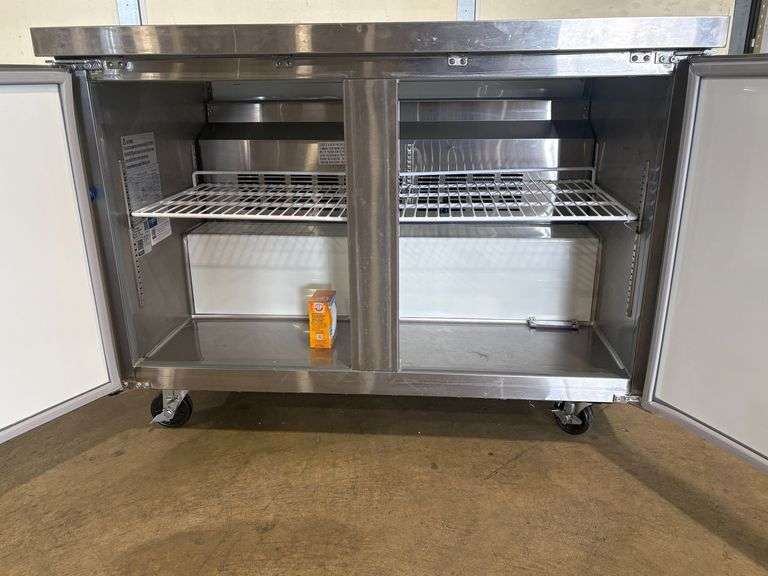 Avantco 178AU48RHC Two-Door Undercounter Refrigerator with Casters - Roller Auctions