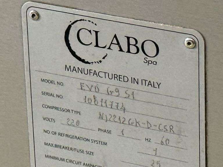 Orion Clabo EVO G9 S1 Gelato Refrigerated Display Case, 220V, 1ph - Roller Auctions