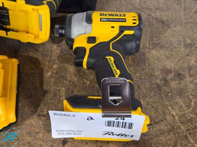 DeWalt DCH172 Rotary Hammer, DCF809 Impact Driver, 20V, Charger, Battery, Bag - Roller Auctions