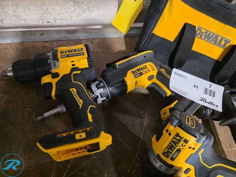 (5) Dewalt 20V Cordless Power Tools with Charger and (1) Battery - Roller Auctions