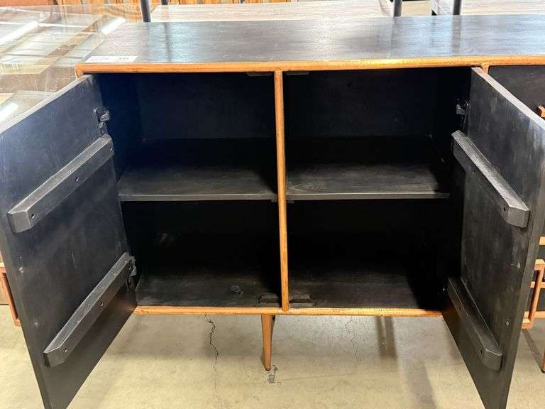 Wood Sideboard Cabinet With 6 Drawers And 2 Doors, 60in x 16in - Roller Auctions