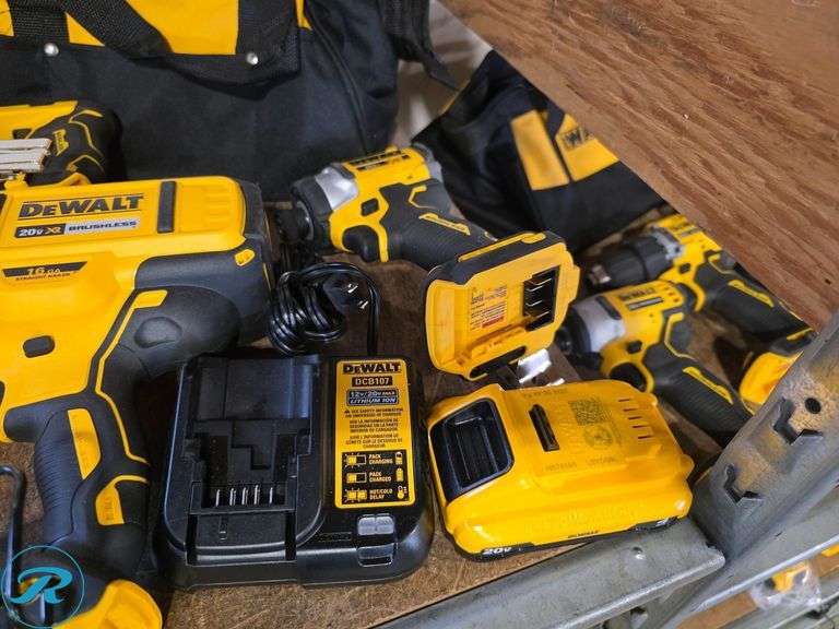 (3) Dewalt 20V Cordless Power Tools with Charger and (1) Battery - Roller Auctions